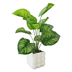 35CM Fake Plants Small Artificial Faux Plants with Pot for Home Office Farmhouse Bedroom Living Room Desk Kitchen Windowsill Indoor Outdoor Decor