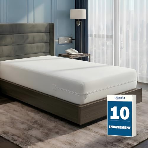 Image of Bulk 10-Pack Hotel Twin Size Mattress Encasement 100% Waterproof | Commercial Zippered Mattress Protector, 6-Sided, 13 inch Deep, Designed for Resorts and Motels, Bed Bug & Dust Mite Resistant