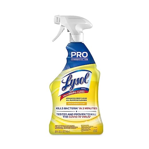 Lysol Pro All-Purpose Cleaner, Advanced Deep Cleaning Sanitizing and Disinfecting Spray, For Commercial Use, Use to Clean and Deodorize, Lemon Breeze Scent, 32oz (Pack of 1)