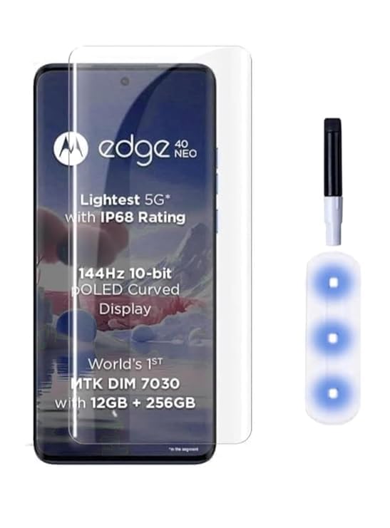 Image of Tempered Glass Screen Protector Compatible For Motorola Edge 40 Neo (3D UV) with Edge-to-Edge Protector and with Easy Installation Kit