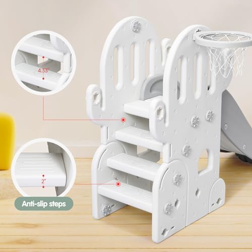 image for GarveeLife 7-in-1 Indoor Slide and Swing Set, Freestanding Toddler Sli