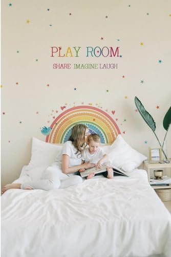 Vinilos decorativos arcoíris para pared, 2 piezas miniatura 3