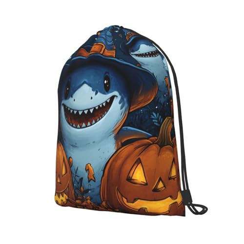 Cute Shark Print Drawstring Bags For Yoga Sport Gym, String Backpack Beach Bag Travel Backpack For Men Women Lightweight2
