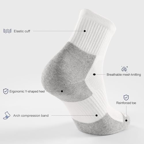 FITRELL Pacote com 6 meias masculinas atléticas de corrida esportivas acolchoadas 7-9/9-12/12-15, Br