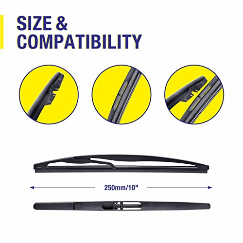 Image of 5 PLUS 10 inch Rear Wiper Blade Replacement for GMC Acadia 2012-2007 /Dodge Magnum 2008-2005 Nitro 2008-2007 /Saturn Outlook 2010-2007 BACK Windshield Wiper Blade (10-E)