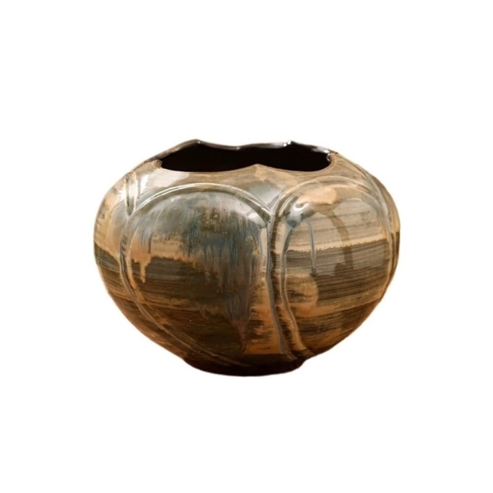 XBGfdySD Flower Pot Ceramic Planters for Indoor Outdoor Plants, Round Plant Pot with Drainage Hole(Large)