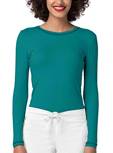 Adar Womens Comfort Long Sleeve Fitted T-Shirt Underscrub Tee