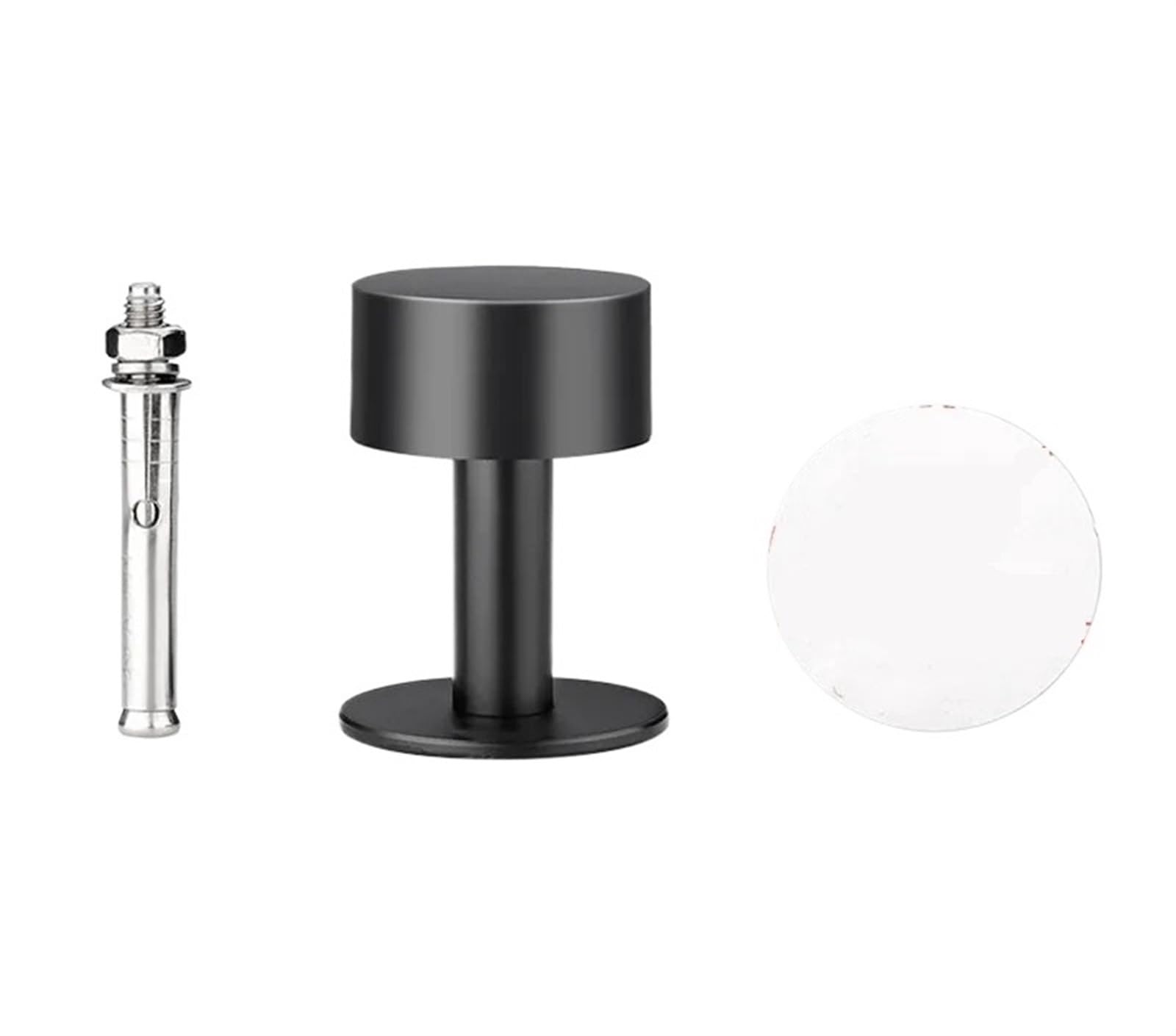 Butée de Porte en Caoutchouc en Acier Inoxydable, Support de Porte sans Perforation, butée de Porte fixée au Sol ou au Mur, butée de Porte sans Clou, quincaillerie de Porte(Silver 100mm)
