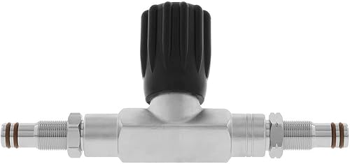 Barra transversal de doble colector de buceo con válvula de aislamiento y roscas finas para válvulas modulares Hollis, XS Scuba, Thermo, Diverite,