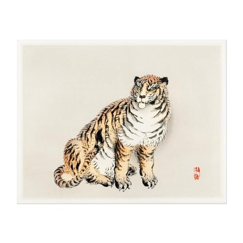 Impression d'art Tigre Giclée Pathos Studio Bairei Gakan | Déco murale japonaise 30,5 x 40,6 cm