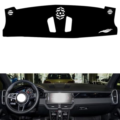 leather dash board cover mat Compatible with Porsche Caynne (NO compass) 2018-2023 ，dashboard cover(Black)