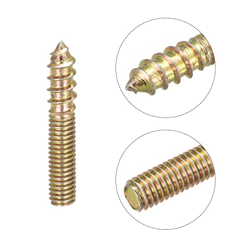 Image of uxcell M6x35mm Hanger Bolts, 8pcs Double Ended Thread Dowel Screws for Wood Furniture