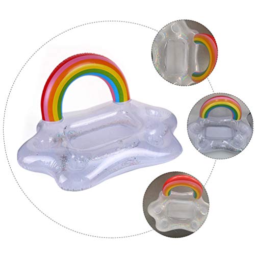 BESPORTBLE Suporte de copo inflável para piscina com arco-íris e nuvens de brinquedo de banho infant