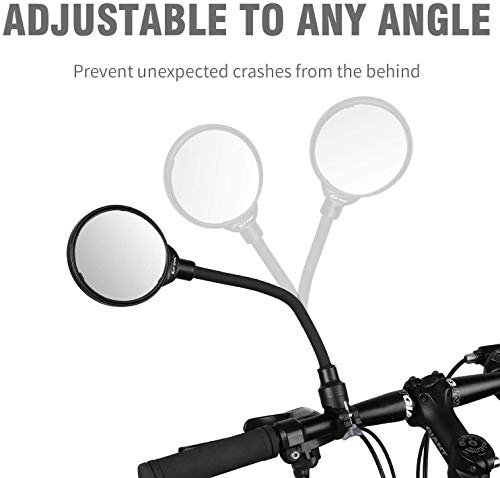 Nakeey Fahrradspiegel, 360° Drehspiegel Rückspiegel Fahrrad, Fahrrad Reflektoren für Fahrrad/Motorrad/E-Bike/Roller/Mofa/Rollstuhl/Kinderwagen Lenkspiegel Set – Bild 3