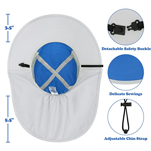 Kids Sun Hat Boys Sun Hat Toddler Sun Hat Baby Sun Hats 12-18 Months Toddler Boy Sun Hat Kids Beach Hat Toddler Swim Hat Royal Blue/Grey #TOP4