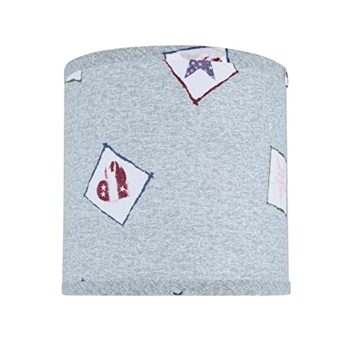 Aspen Creative 31053 Transitional Hardback Drum (Cylinder) Shape Spider Construction Lamp Shade in Light Blue with Patriotic Accents, 8" wide (8" x 8" x 8")
