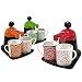 TradeShop - CAFFETTIERA Mini Express con 2 Tazze in Ceramica Caffe' Colori Assortiti - 31235