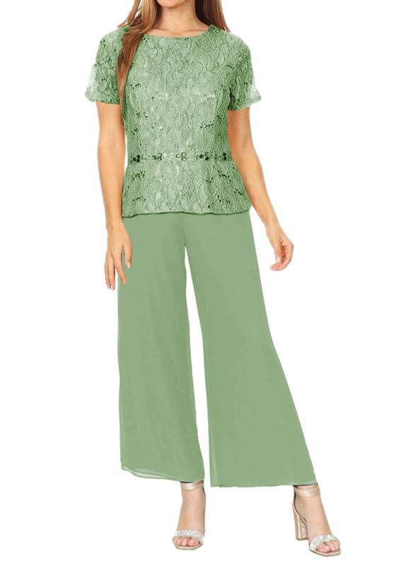 Mother of The Bride Pant Suits Lace Grandmother of The Bride Dresses Chiffon