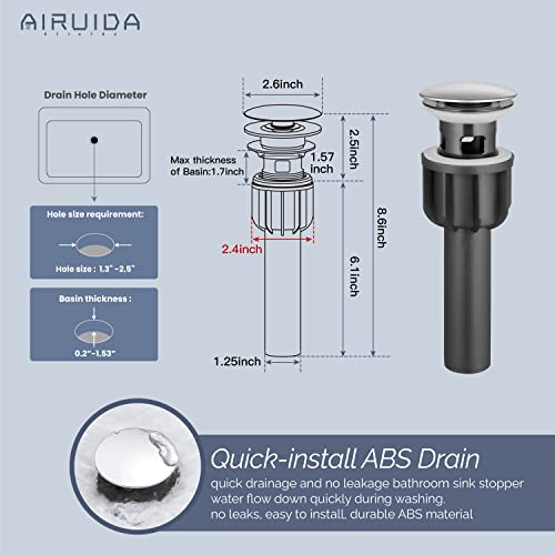 Airuida Polish Chrome Bathroom Vessel Sink Faucet Single Handle One Hole Bowl Sink Faucet Tall Bathroom Faucet Deck Mount Lavatory Vanity Washbasin Modern Tap With Pop Up Drain And Supply Lines #TOP4