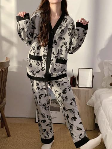 Image of LITZO Womens Korean Night Dress || Pyjama Set ||Korean Nightsuit || Women Nightwear ||Round Neck Half Sleeve Nightsuit || Loungewear || Everyday Nightdress (L-228-233)