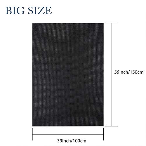 Pllieay 14 Count Big Size Black Classic Reserve Aida Cloth Cross Stitch Cloth Fabric, 1 Pack, 59 By 39 Inch #TOP1
