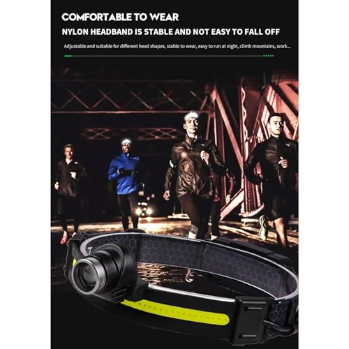 Lampe frontale casque de sécurité étanche rechargeable - 5
