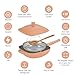 Nonstick Ceramic Saute Pan with Steamer, Non Toxic Deep Frying Skillet with Spatula, PFOA,PFOS,Lead & Cadmium Free,Dishwasher Safe,4 Qt,11-inch, Terracotta,All in One Pan,ceramic cookware with lid