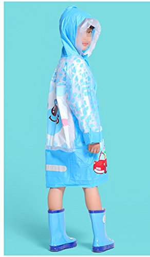 Children's Kids Teens Jacket Rain Poncho Raincoat Hooded School Bag Cover Rainwear2