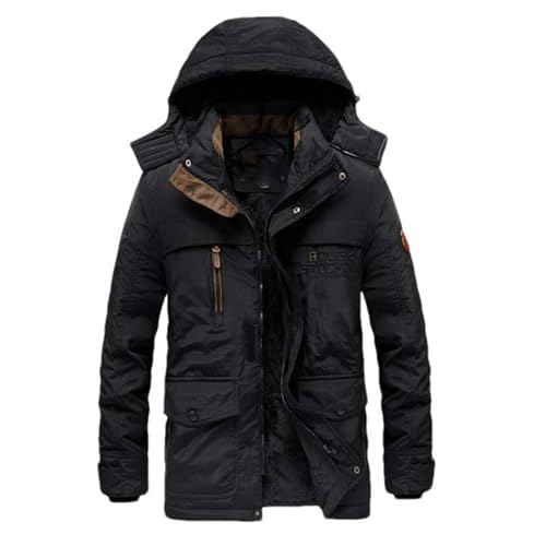 Parka chaude homme de qualité manteau long d'hiver à capuche
