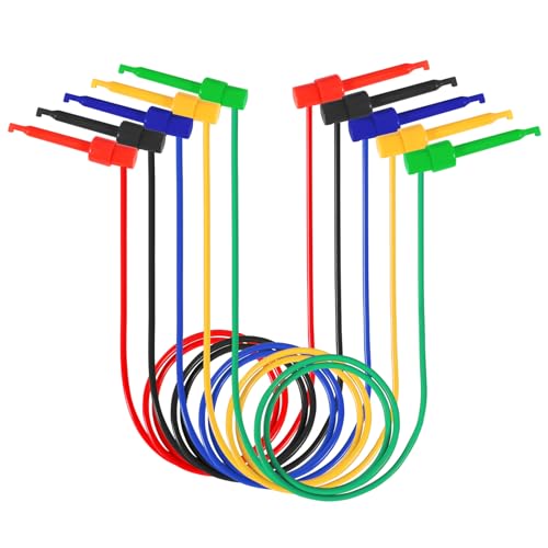 Image of 5pcs Silicone Test Leads 5PCS Test Hook to Test Hook Test Cables Wires Dual IC Test Hooks Clips for Electronic Testing (Test Hook to Test Hook)