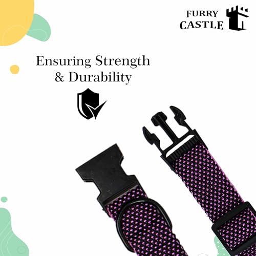 Image of Nylon Leash and Collar for Dogs with 360 Degree Rotating Clasp | Purple | Water Proof | for Medium and Large Dogs in Medium Size