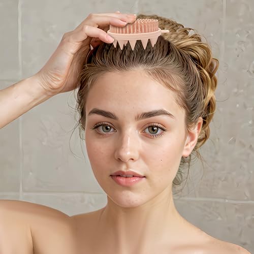 Image of GLUN Bath Brush 2 in 1 Exfoliating Body Brush, Premium Silicone Brush for Use in Shower, Head Scrubber and Scalp Massager