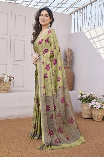 Image of MIRCHI FASHION Saree for Woman Chiffon Floral Printed | Lightweight Daily Wear Women's Sari with Unstitched Blouse Piece (Available in 20 Colors)