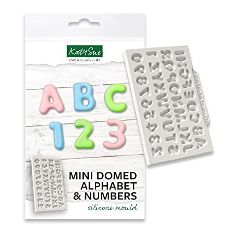 Katy Sue Mini Domed Alphabet (Upper Case) and Numbers Silicone Mould for Cake Decorating & Crafts Cover