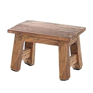 LS-LebenStil Vintage Teak Holz Fuß-Hocker 28cm