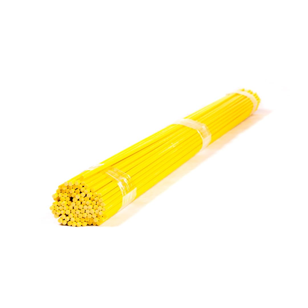 Pręty z włókna szklanego ŻÓŁTE - 150cm - 8mm - 100 sztuk