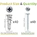 80PCS Zinc Self Drilling Drywall Anchors with Screws Kit,40 Heavy Duty Metal Wall Anchors and 40#8 x 1-1/4'' Screws,50LB Hanging and Mounting