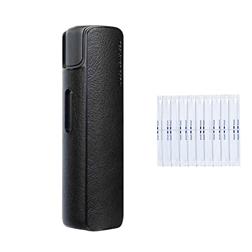E-Zigarettenetui-Abdeckung, Zigarettenschutzhülle aus PU-Leder, kompatibel mit Lil 2.0 Solid, enthält 10 Reinigungsstäbchen (Schwarz) thumbnail