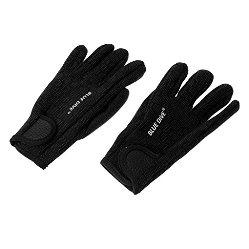 Inzopo 1 Pair Black/Pink 1.5mm Neoprene Elastic Ultra Anti Slip Wetsuits Gloves Keep Warm Diving Swimming Surfing Kayaking Gloves Black S