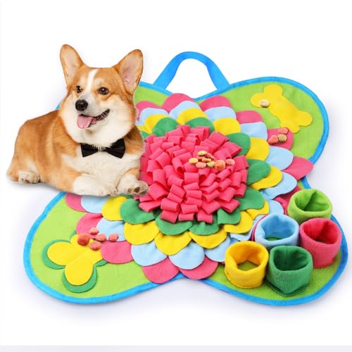 ORIA Snuffle Mat for Dogs, Encourages Natural Foraging Skills, Interactive Dog Sniff Mat for Boredom, Keeps Busy, 20x20''