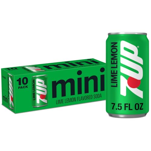 10 Mini Cans 7up Lemon Lime Soda 7.5 oz