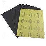 MAXAMN 240 Grit Sandpaper, Wet Dry Sandpaper Sheets 9 x 11 Inches, Silicon Carbide Abrasive Sand Paper for Wood Furniture Finishing, Metal Sanding, Automotive Polishing, DIY Projects, 10 Sheets