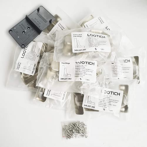 Lootich 110 Deg Kitchen Units Concealed Cabinet Door Mute Hinges 35Mm Soft Close Inset And Embed Mounting 8 Pieces (Include Drilling Jig) #TOP6