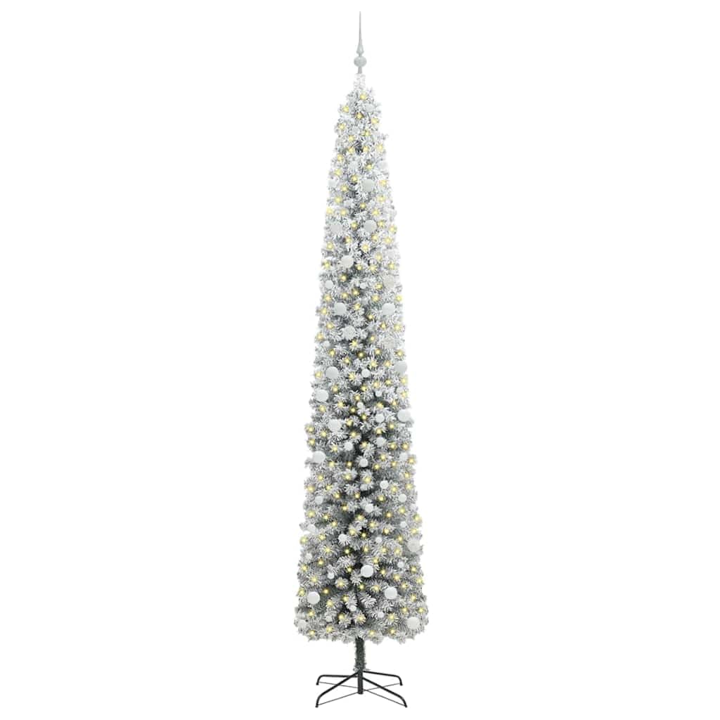 Sapin Artificiel Noël 300 cm Vert en PVC Acier Plastique avec Guirlande LED Blanc Chaud USB Stable intérieur extérieur déco Festive Salon Bureau Famille