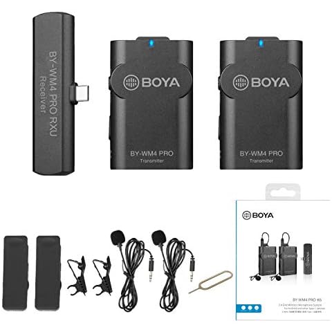 BOYA by-WM4 Pro - Sistema de micrófono inalámbrico con 2 transmisores Cover