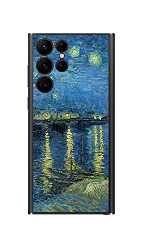 ClearView(�N���A�r���[) �T���X�� Galaxy S22 Ultra�p �w�� �ی� �t�B���� ���� �v�����g �S�b�z ���[�k�̐�����i �t�B���Z���g �t�@�� �S�b�z Vincent Willem van Gogh �j