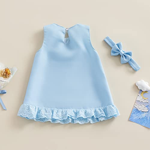 Cute Baby Girl Clothes Elegant Sleeveless Ruffled A-Line Formal Princess Dress Newborn Photography Outfits (A Blue, 12-18 Months) #TOP6
