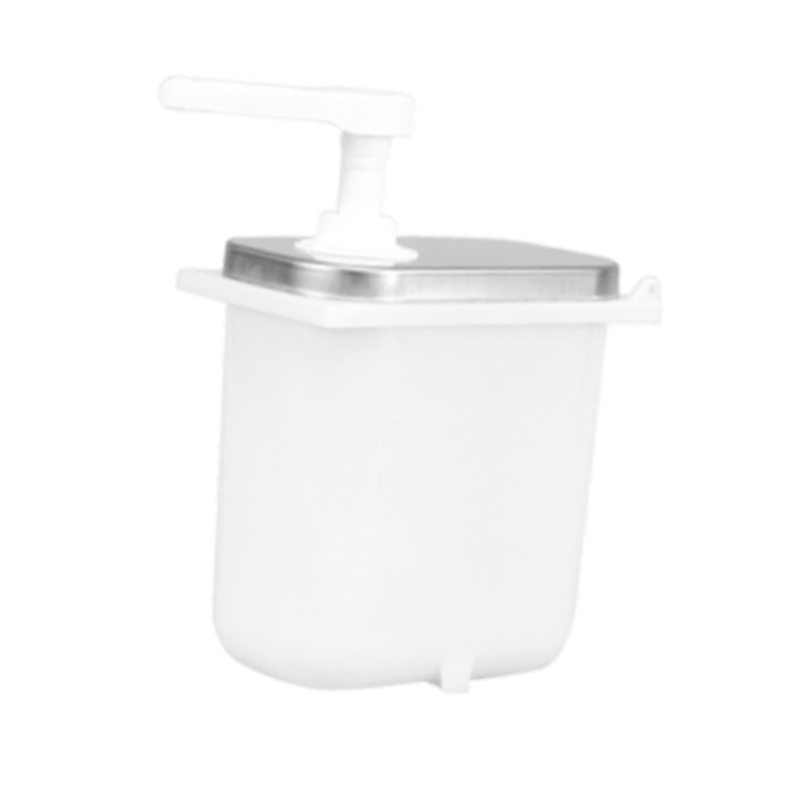 perfk Saucenspender Pumpe Ketchup Sirup Pumpe 2 l Sirup Fructose Druckflasche Sirup Flasche Gewürzpumpe für Hotel Gebrauchsbuffet, 2l Weiß