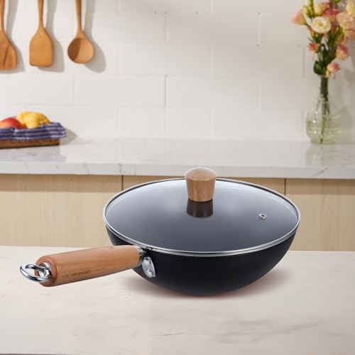 Wok pequeño de hierro con tapa 24 cm miniatura 7
