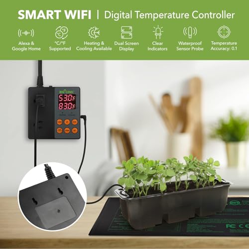 BN-LINK Smart WiFi Digital Temperature Controller Heating Cooling, Works with Alexa and Google Home. For Reptiles Aquarium Carboy Homebrew Breeding Fermenter Seed Germination °C/°F -40-176°F 15A/1875W